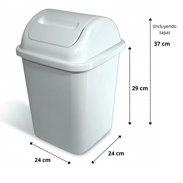 Pack 2 Basureros Plástico De 10 Litros + 2 Rollos 100 bolsas 40x50 cm 2