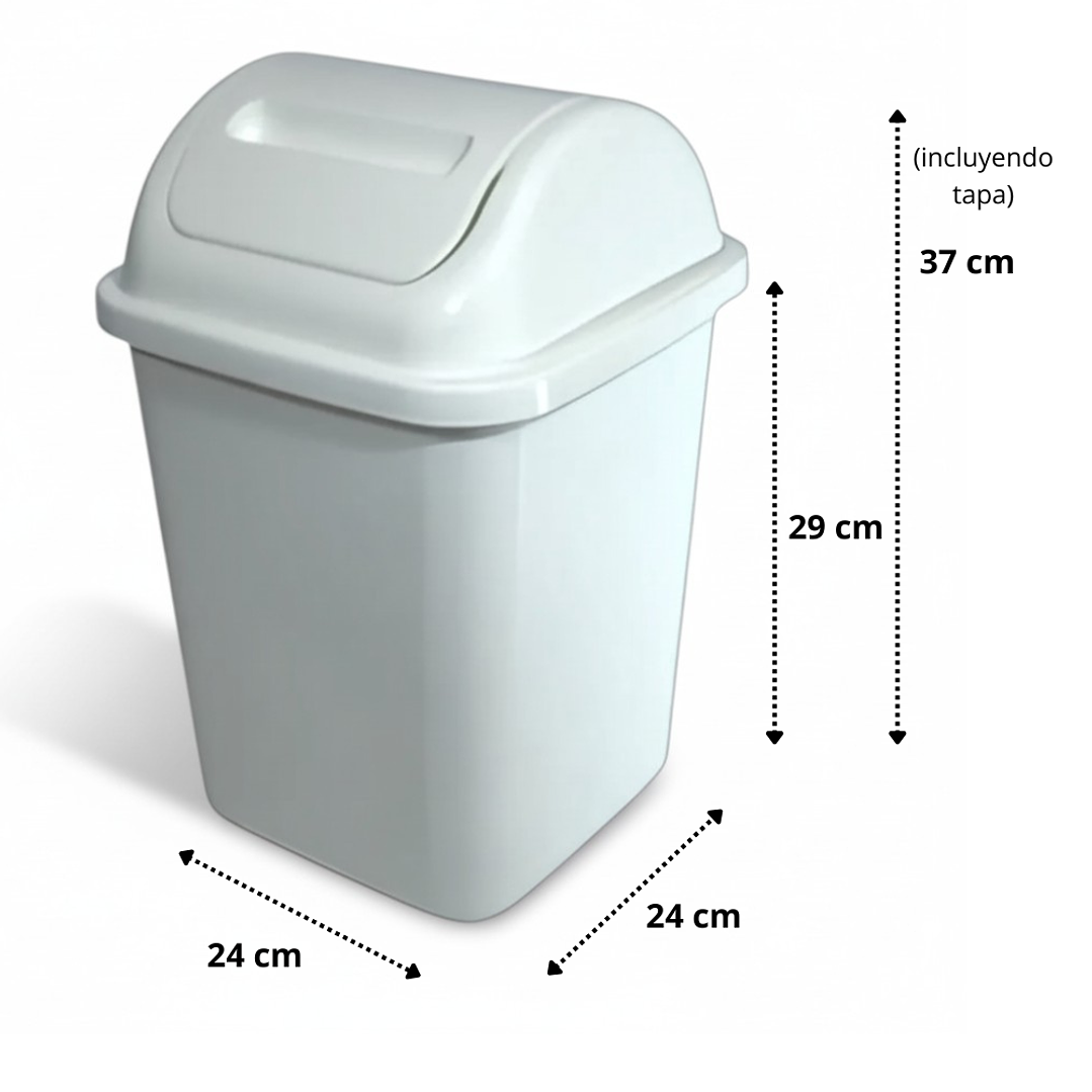 Pack 4 Basureros Plástico De 10 Litros + 4 Rollos 100 bolsas 40x50 cm 2