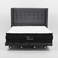 Cama King Box 13 cm + Colchon Black Prime - Modelo Dos - Ruedas A Eleccion (Gris) - Miniatura 3