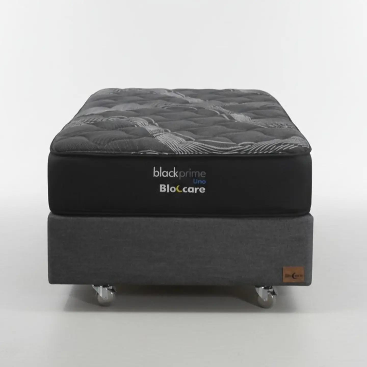 Cama 1 Plaza Box 30 cm + Colchon Black Prime - Modelo Uno- Ruedas A Eleccion (Gris) 4