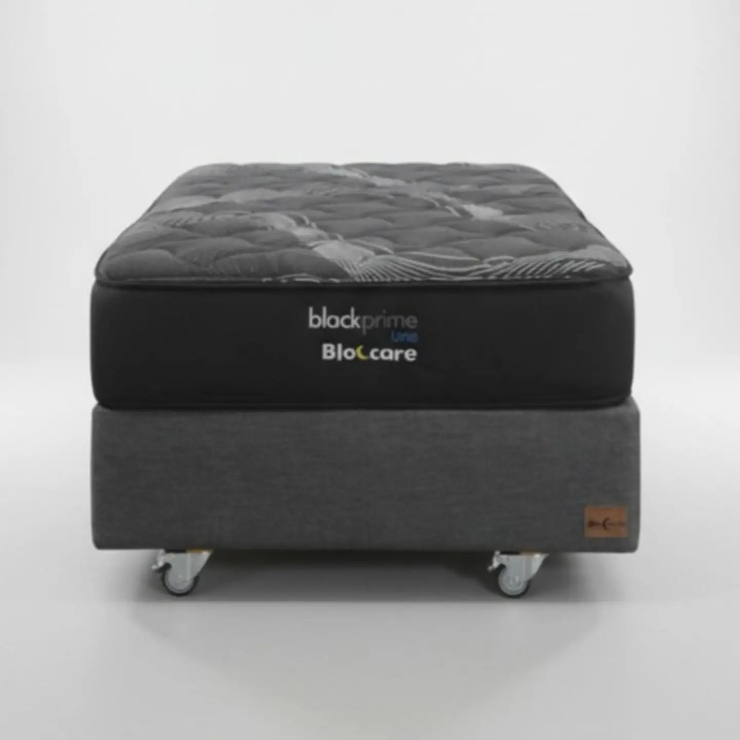 Cama 1 Plaza Box 30 cm + Colchon Black Prime - Modelo Uno- Ruedas A Eleccion (Gris) 6