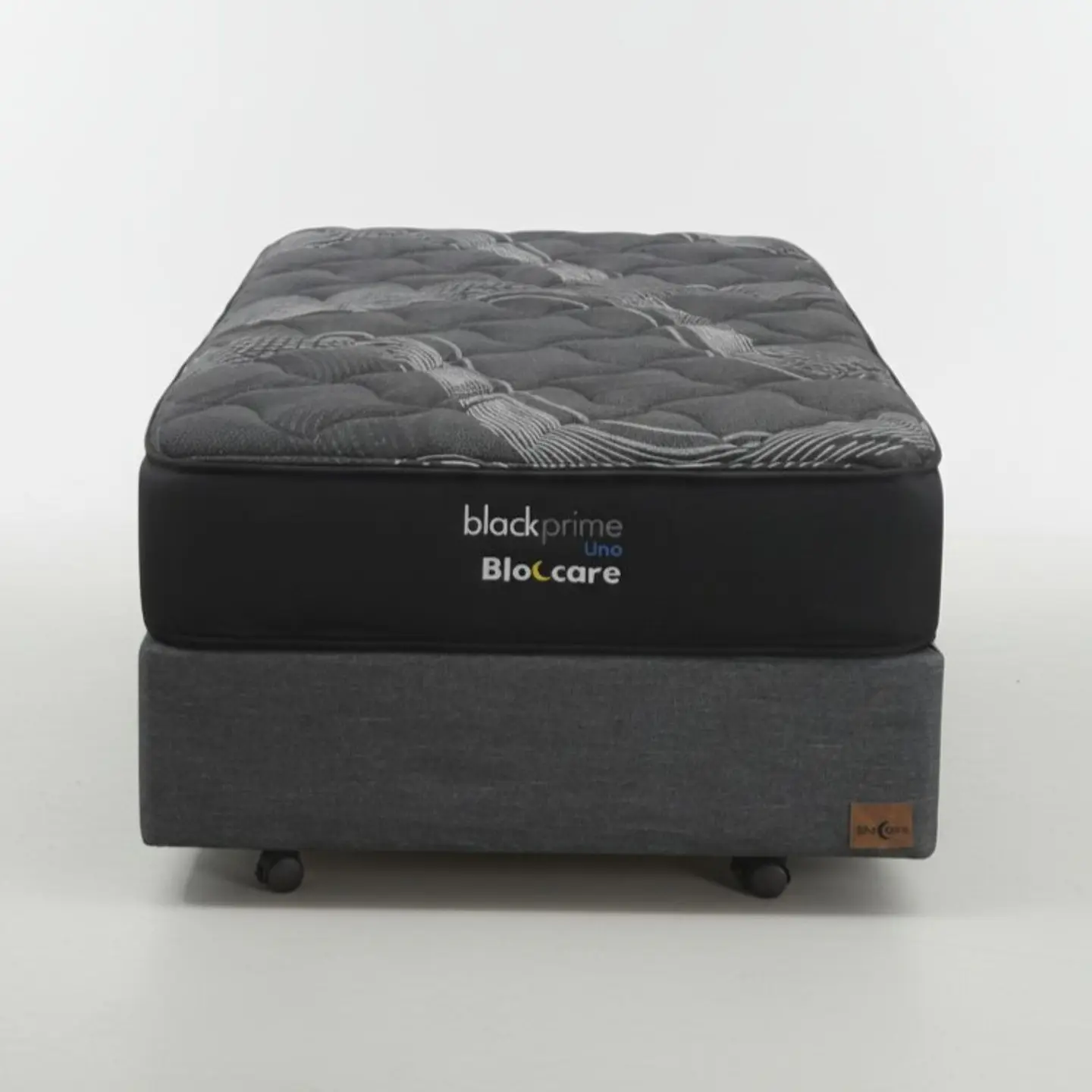 Cama 1 Plaza Box 30 cm + Colchon Black Prime - Modelo Uno- Ruedas A Eleccion (Gris) 8