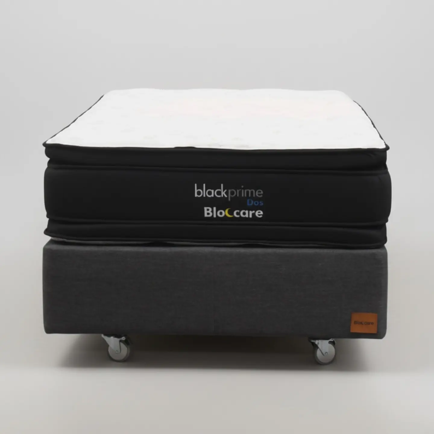 Cama 1.5 Plaza Box 30 cm + Colchon Black Prime - Modelo Dos - Ruedas A Eleccion (Gris) 5