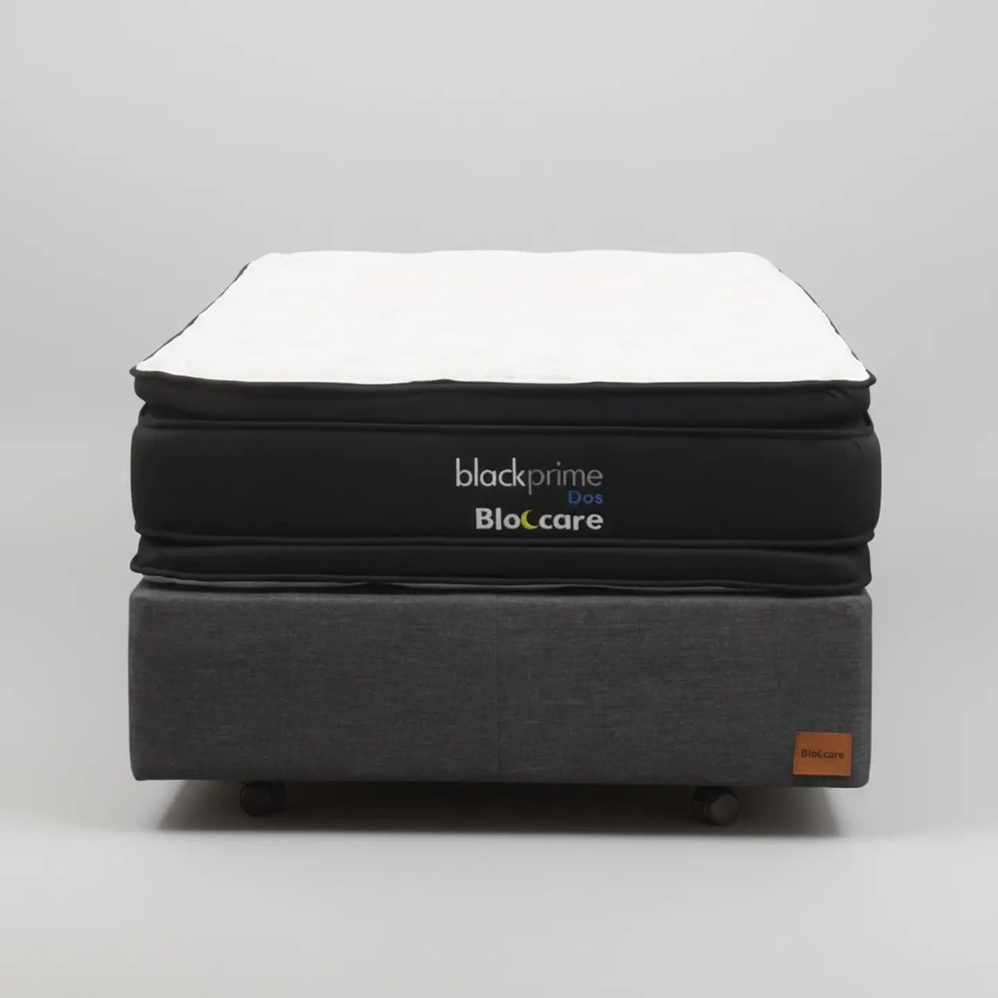 Cama 1.5 Plaza Box 30 cm + Colchon Black Prime - Modelo Dos - Ruedas A Eleccion (Gris) 9