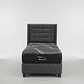 Cama 1.5 Plaza Box 30 cm + Colchon Black Prime - Modelo Uno + Respaldo / Con Patas De Madera (Gris) - thumbnail 4