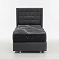 Cama 1 Plaza Box 30 cm + Colchon Black Prime - Modelo Uno+ Respaldo / Con Ruedas A Eleccion (Gris) - thumbnail 3