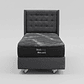 Cama 1 Plaza Box 30 cm + Colchon Black Prime - Modelo Uno+ Respaldo / Con Ruedas A Eleccion (Gris) - thumbnail 7