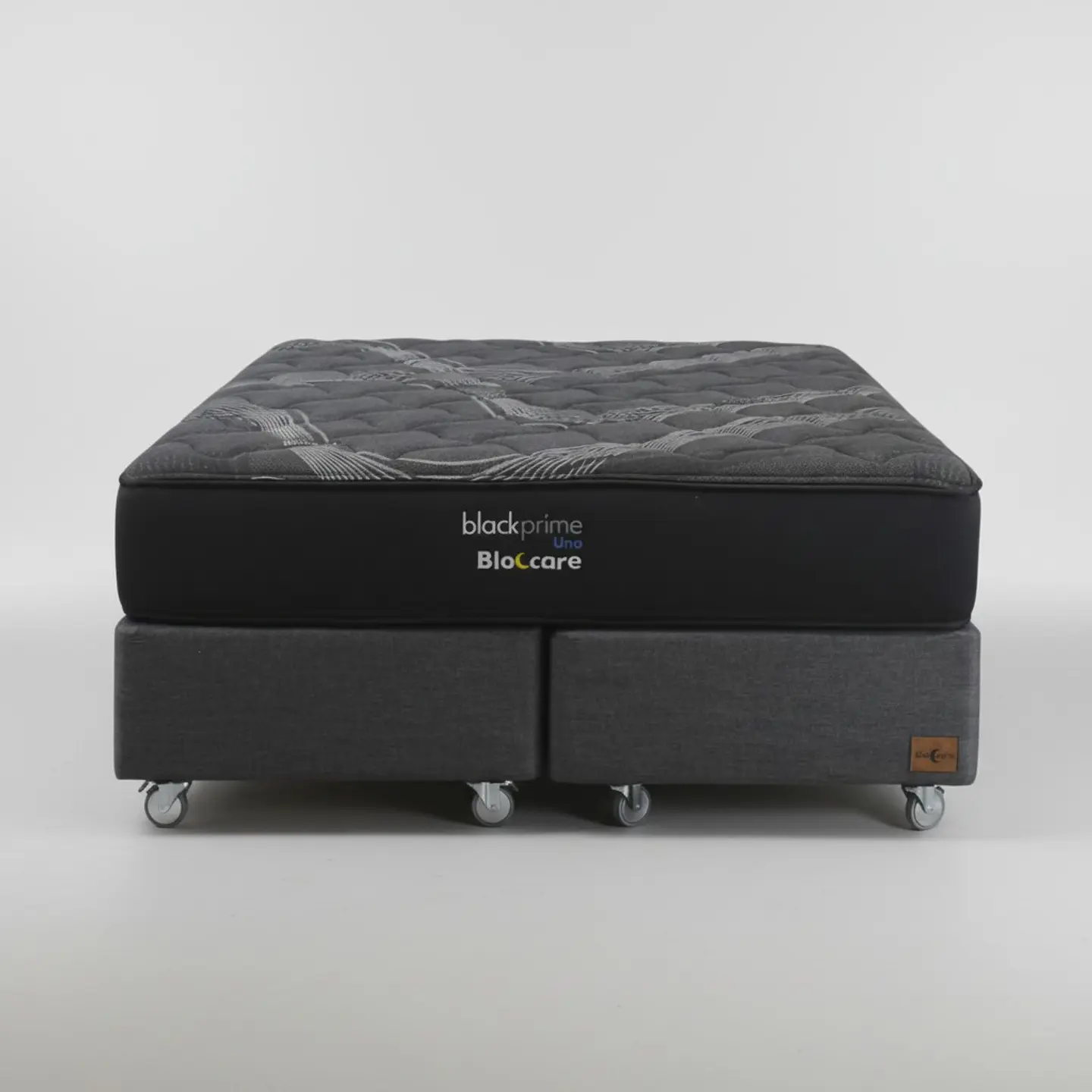 Cama King Box 30 cm + Colchon Black Prime - Modelo Uno- Ruedas A Eleccion (Gris) 4