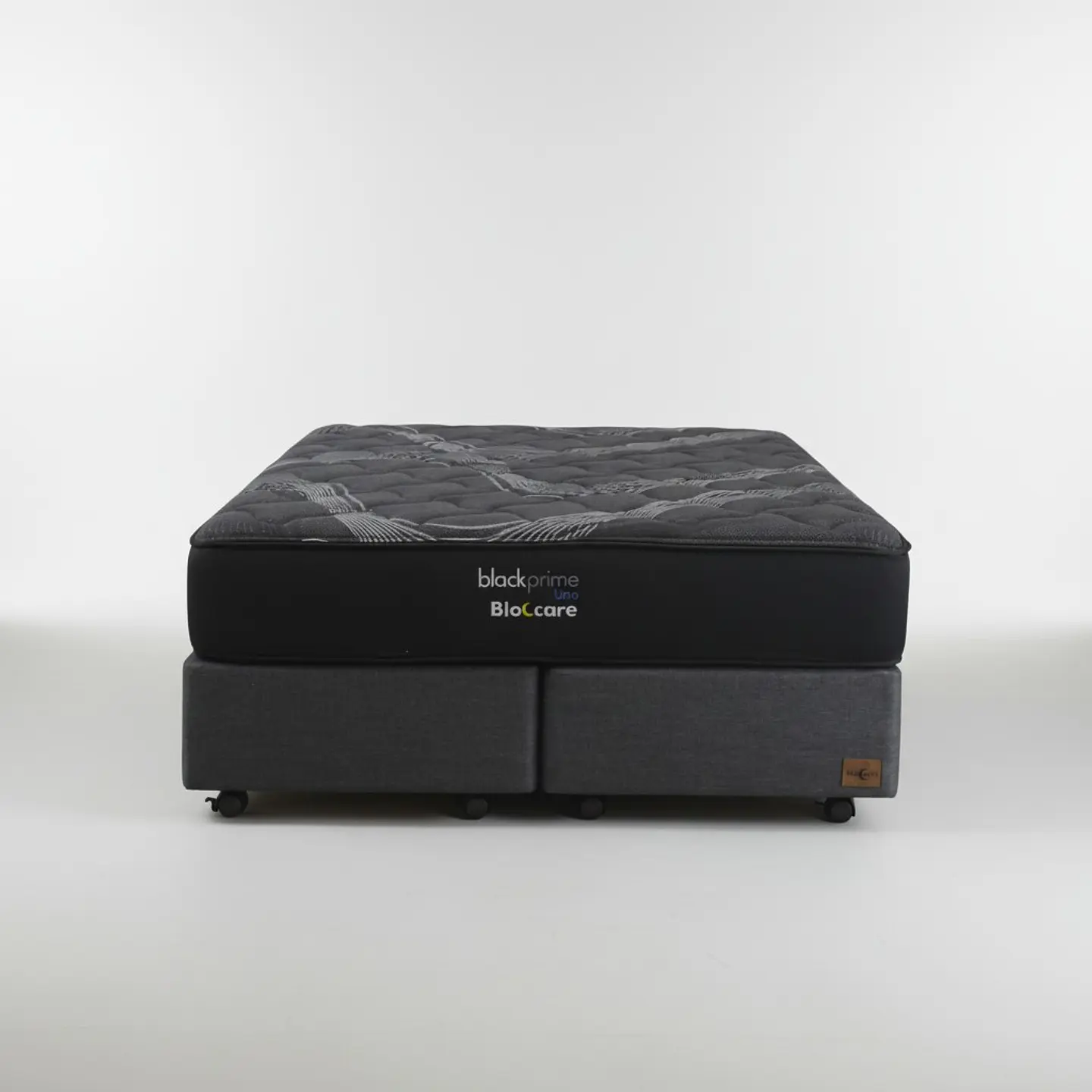 Cama King Box 30 cm + Colchon Black Prime - Modelo Uno- Ruedas A Eleccion (Gris) 8