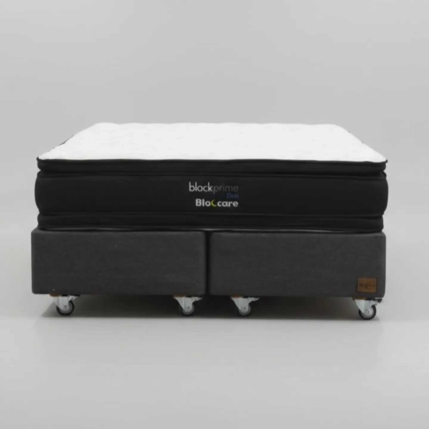 Cama 2 Plazas Box 30 cm + Colchon Black Prime - Modelo Dos - Ruedas A Eleccion (Gris) 6