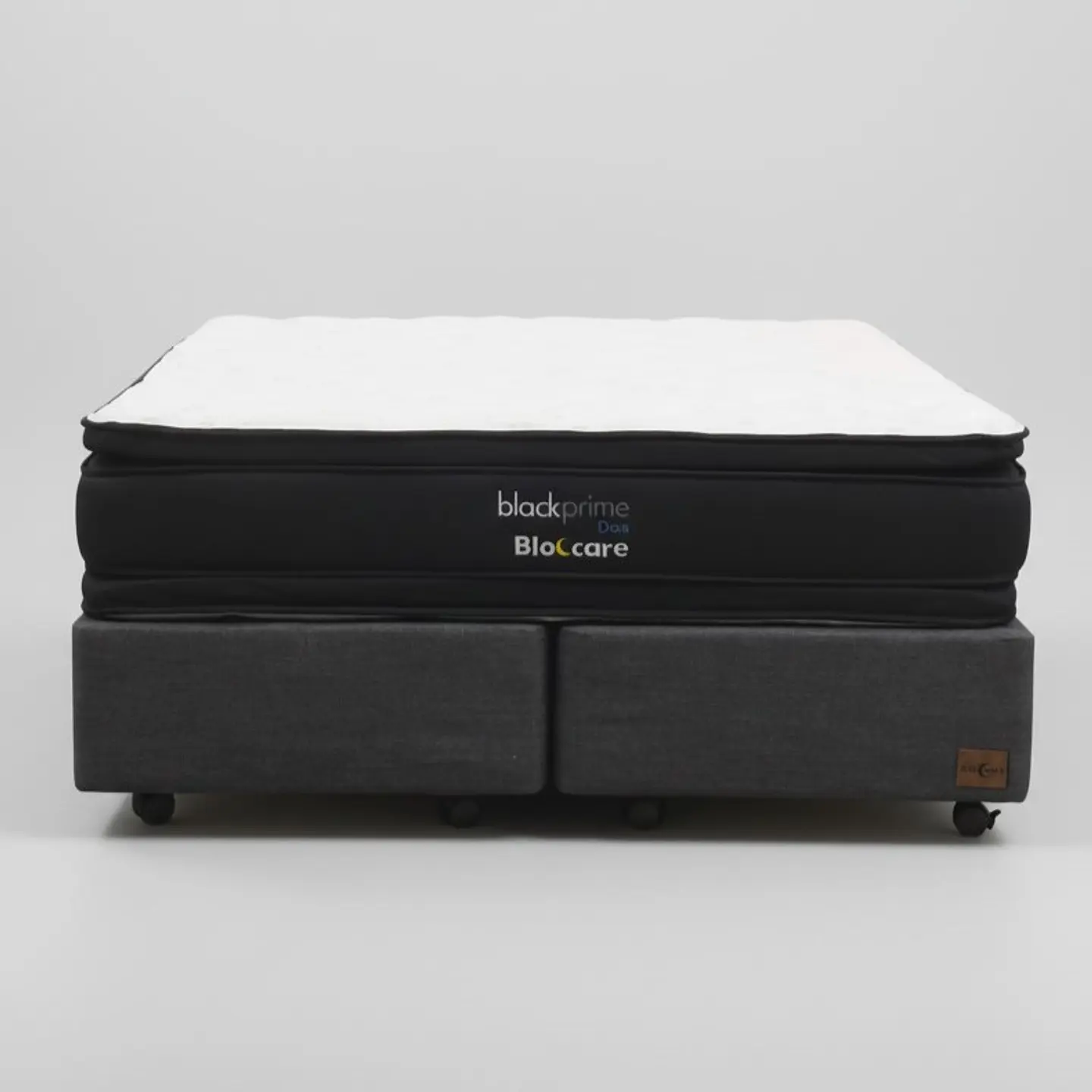 Cama 2 Plazas Box 30 cm + Colchon Black Prime - Modelo Dos - Ruedas A Eleccion (Gris) 8