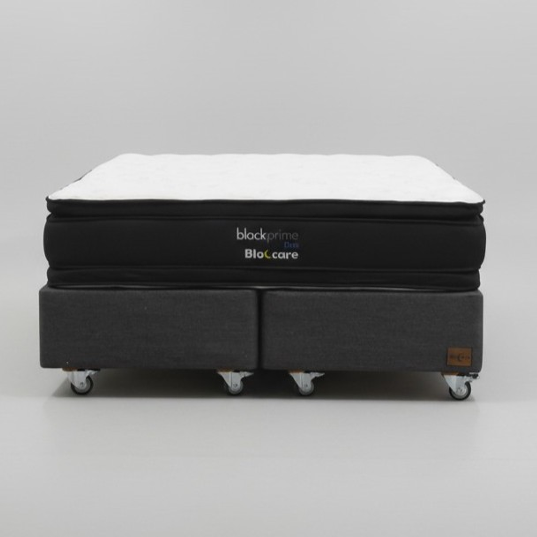Cama King Box 30 cm + Colchon Black Prime - Modelo Dos - Ruedas A Eleccion (Gris) 6
