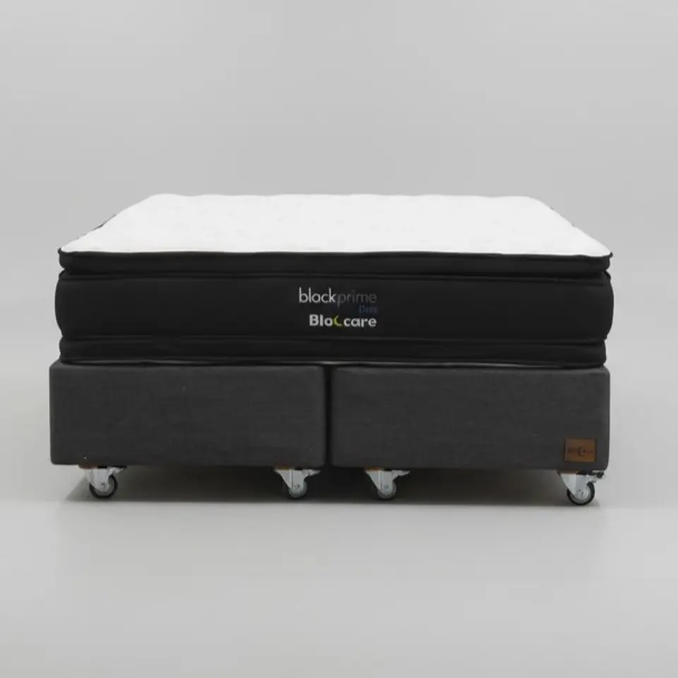 Cama Super King Box 30 cm + Colchon Black Prime - Modelo Dos - Ruedas A Eleccion (Gris) 6