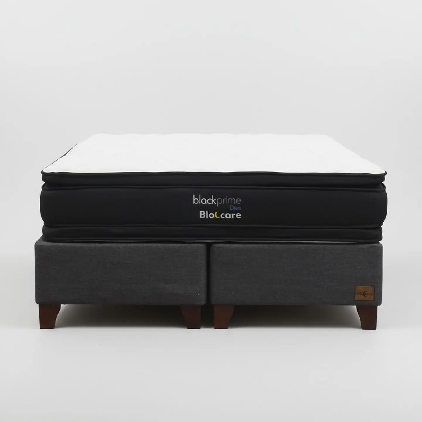 Cama Super King Box 30 cm + Colchon Black Prime - Modelo Dos - Patas De Madera (Gris) 4