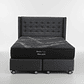 Cama Super King Box 30 cm + Colchon Black Prime - Modelo Uno+ Respaldo / Con Ruedas A Eleccion (Gris) - Miniatura 3
