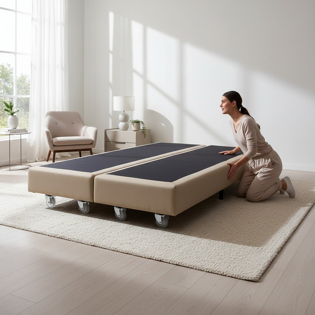 Base De Cama 1.5 Plaza Dividida Box 13 cm / Dif. Ruedas 1