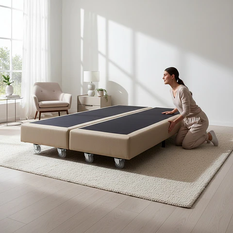 Base De Cama 1.5 Plaza Dividida Box 13 cm / Dif. Ruedas