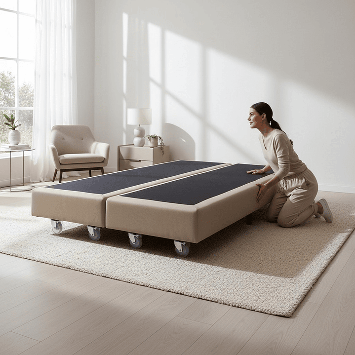 Base De Cama 1.5 Plaza Dividida Box 13 cm / Dif. Ruedas 1