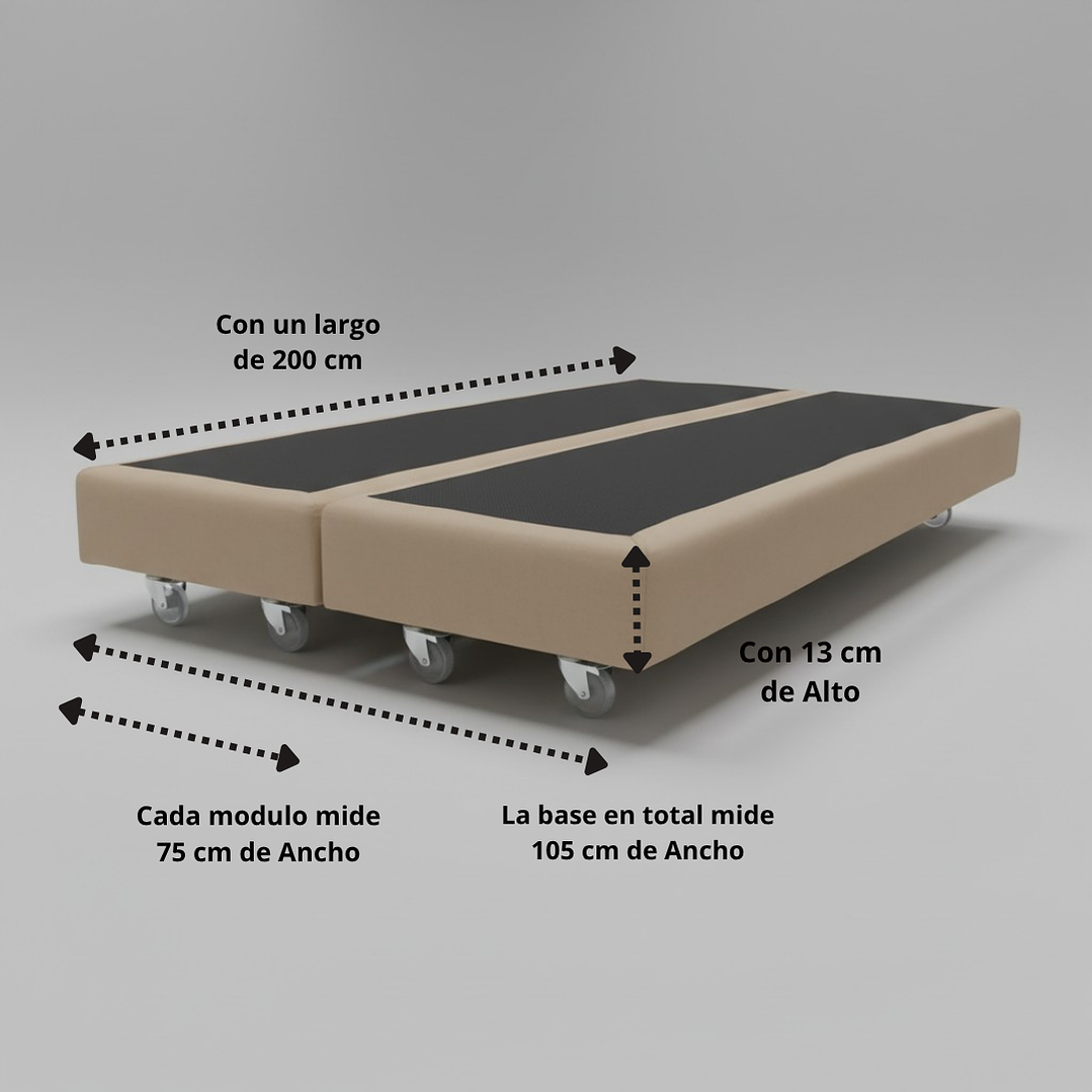 Base De Cama 1.5 Plaza Dividida Box 13 cm / Dif. Ruedas 2
