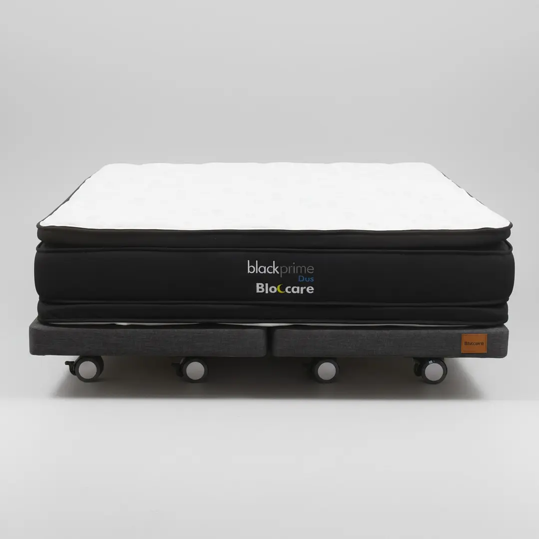 Cama Super King Box 13 cm + Colchon Black Prime - Modelo Dos - Ruedas A Eleccion (Gris) 3