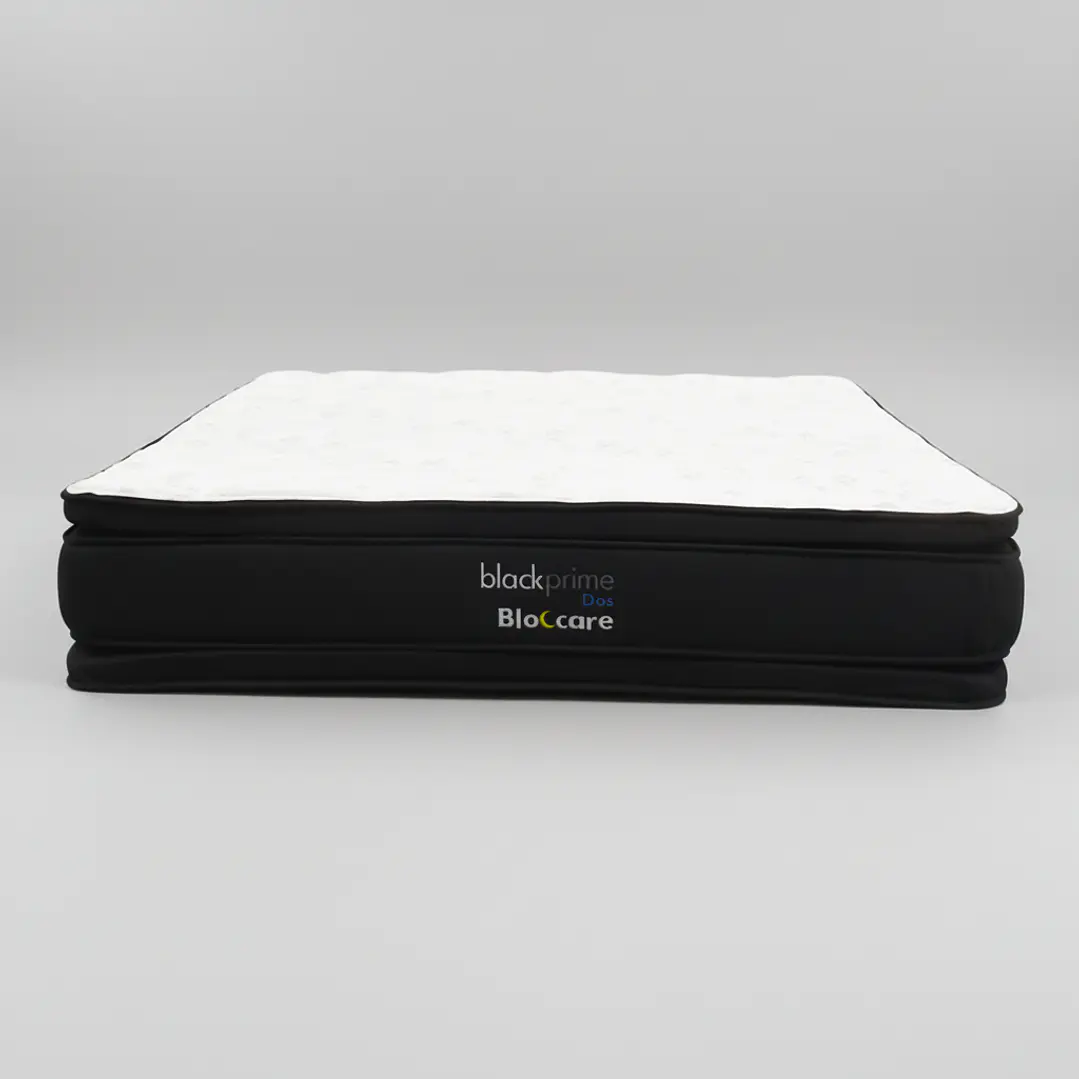 Cama Super King Box 13 cm + Colchon Black Prime - Modelo Dos - Ruedas A Eleccion (Gris) 11