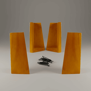 Kit 4 Patas Universales Para Cama Europea - Miel 19.5 cm