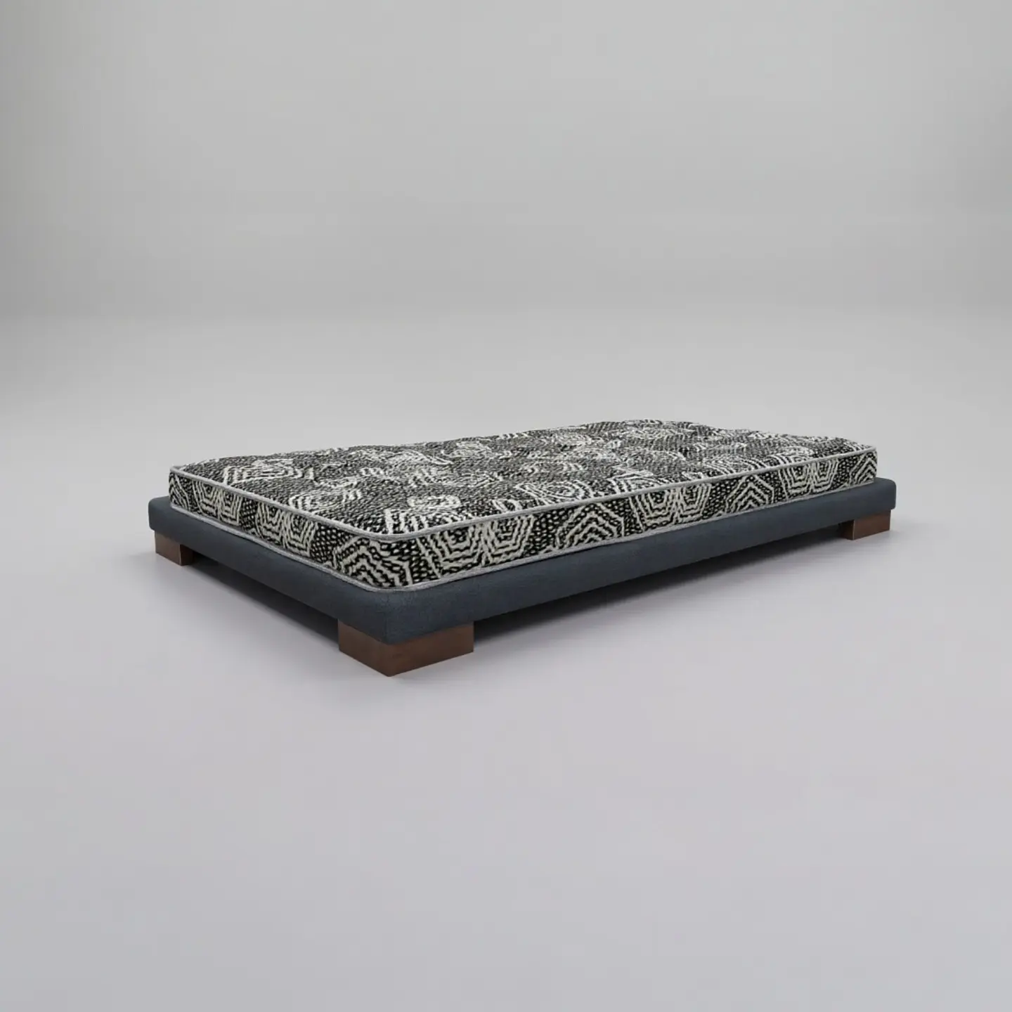 Cama 1 Plaza Box 8 cm + Colchon Modelo Ideal / Con Patas De Madera (Gris) 5