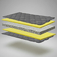 Cama 1.5 Plaza Box 8 cm + Colchon Modelo Ideal - Ruedas A Eleccion (Gris) - Miniatura 10