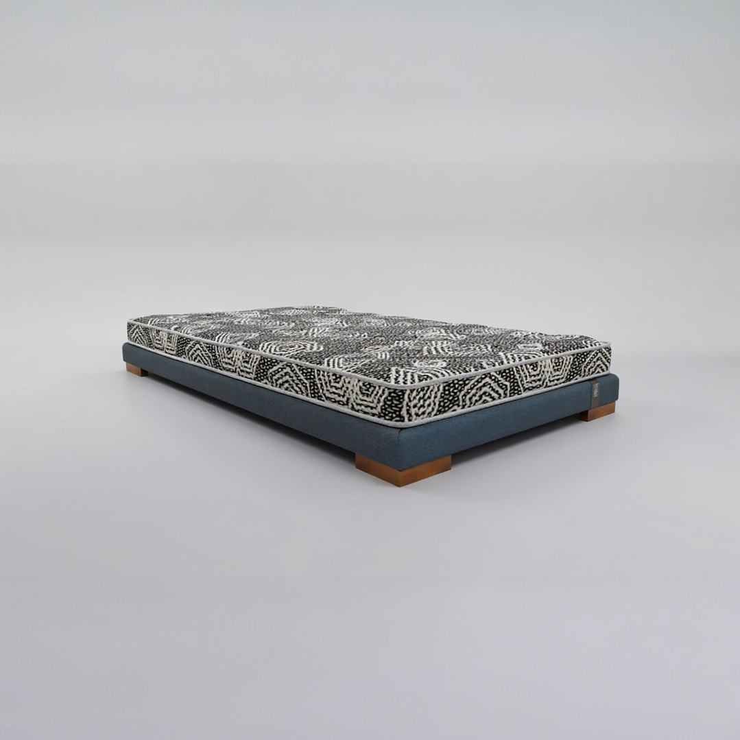 Cama 1.5 Plaza Box 8 cm + Colchon Modelo Ideal / Con Patas De Madera (Gris) 2