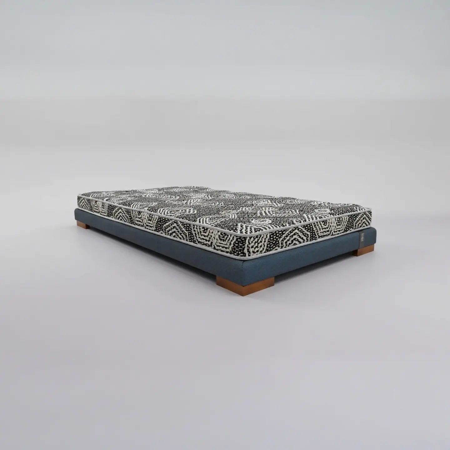 Cama 1.5 Plaza Box 8 cm + Colchon Modelo Ideal / Con Patas De Madera (Gris) 2