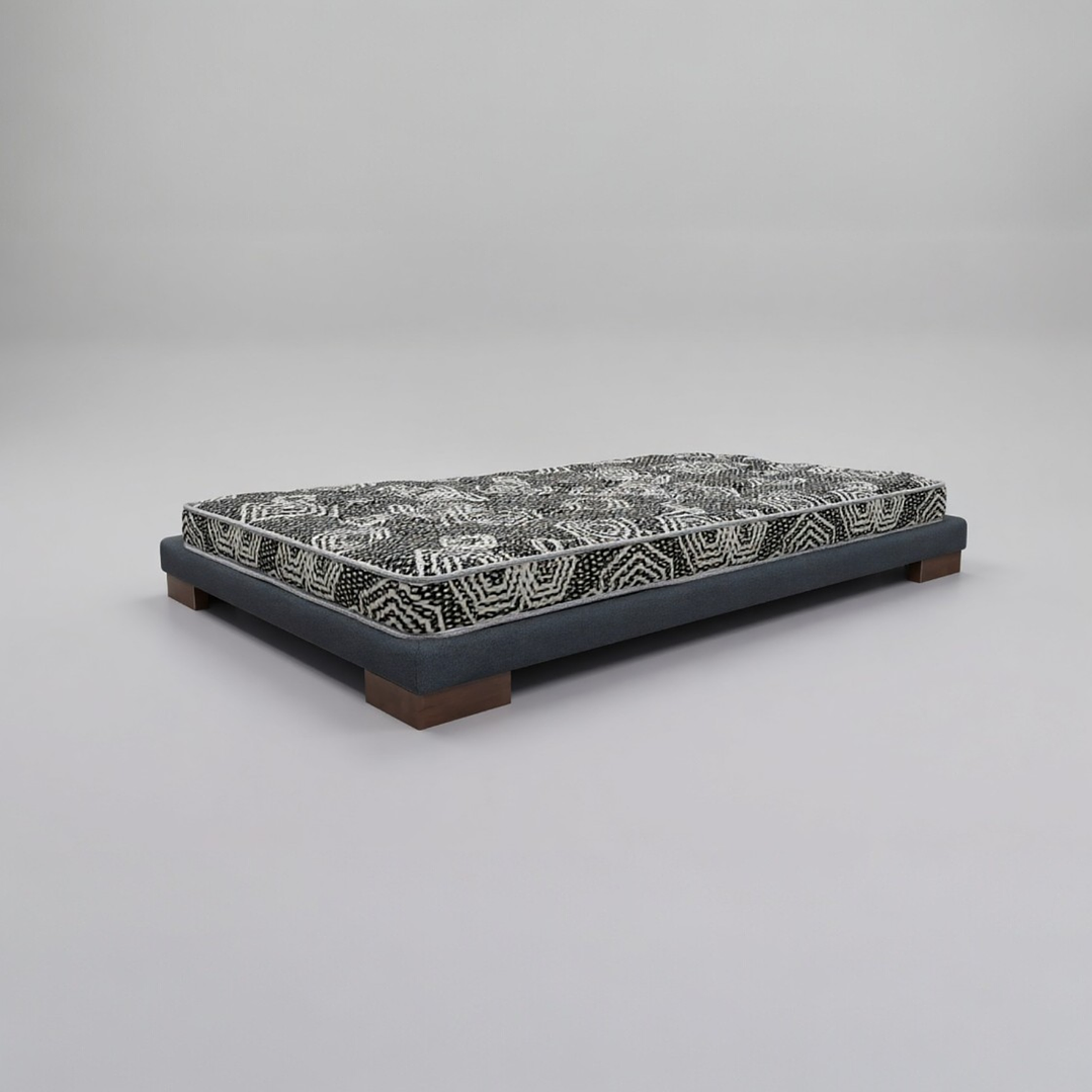 Cama 1.5 Plaza Box 8 cm + Colchon Modelo Ideal / Con Patas De Madera (Gris) 5