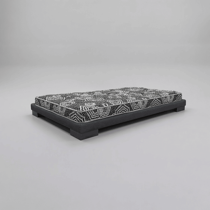 Cama 1.5 Plaza Box 8 cm + Colchon Modelo Ideal / Con Patas De Madera (Gris) 5