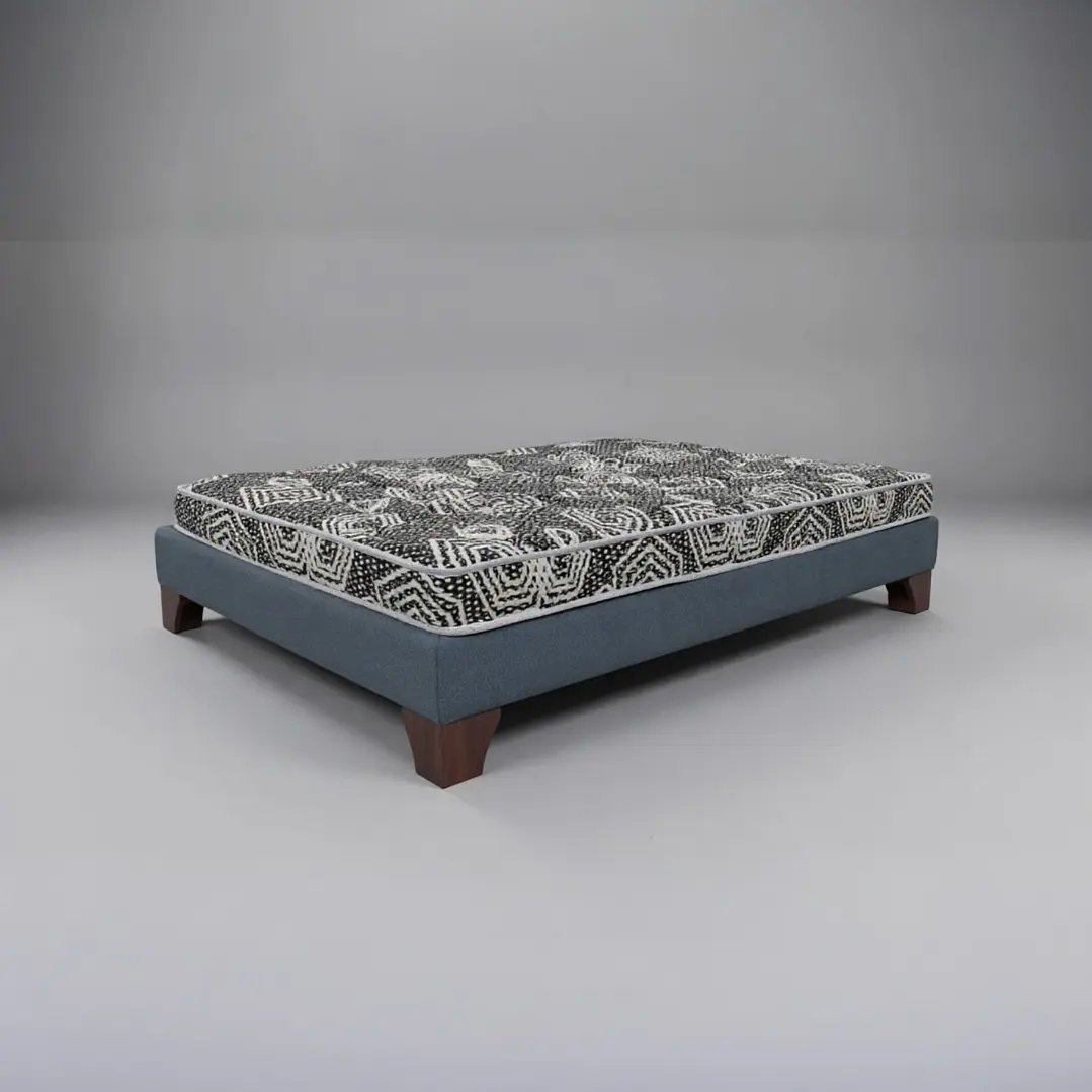 Cama 1 Plaza Box 13 cm + Colchon Modelo Ideal / Con Patas De Madera (Gris) 6