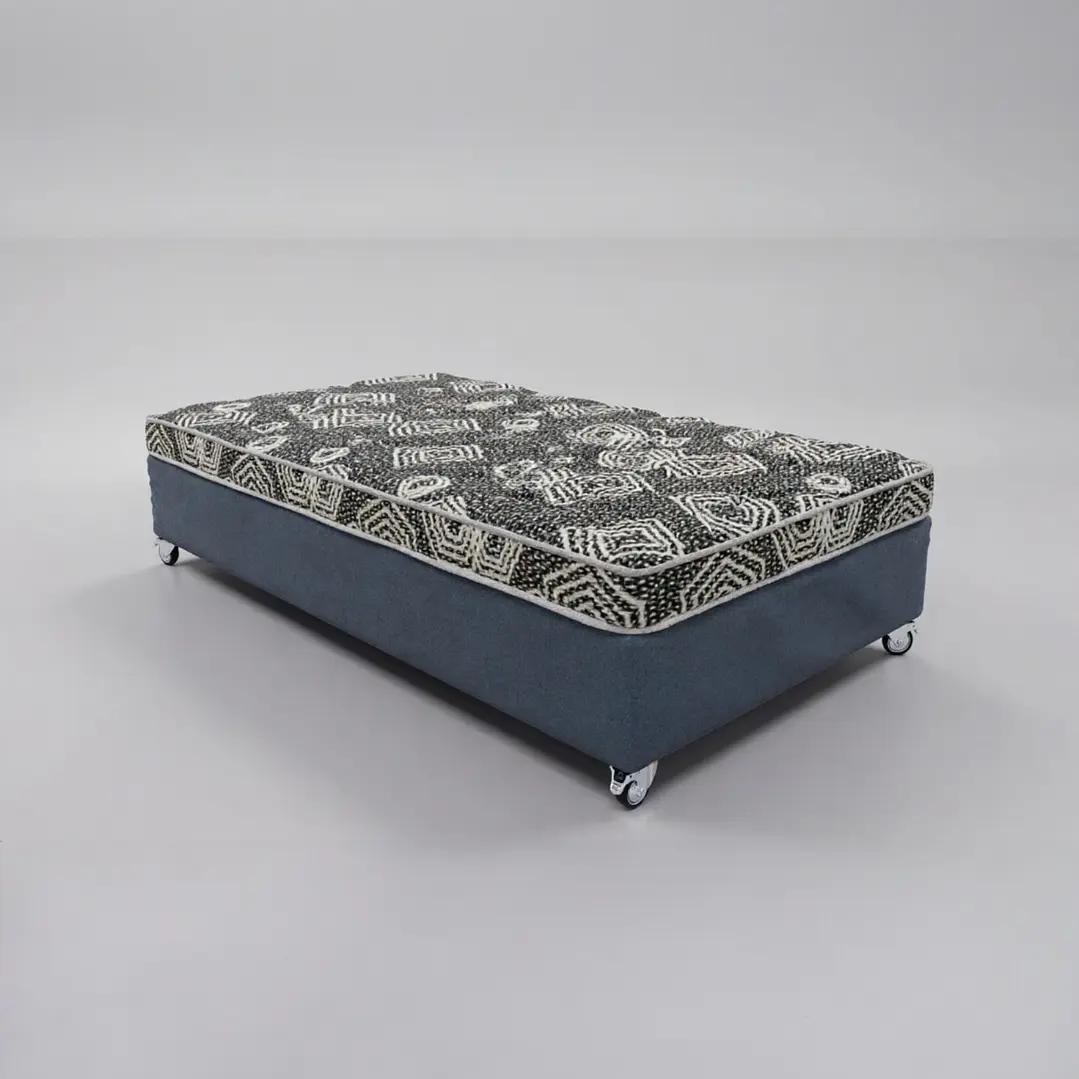 Cama 1 Plaza Box 30 cm + Colchon Modelo Ideal - Ruedas A Eleccion (Gris) 7