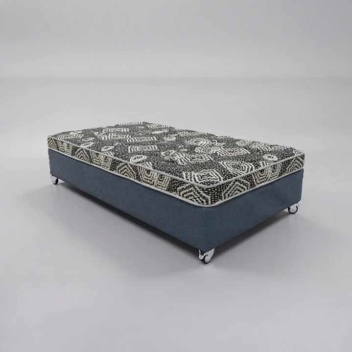 Cama 1.5 Plaza Box 30 cm + Colchon Modelo Ideal - Ruedas A Eleccion (Gris) 7