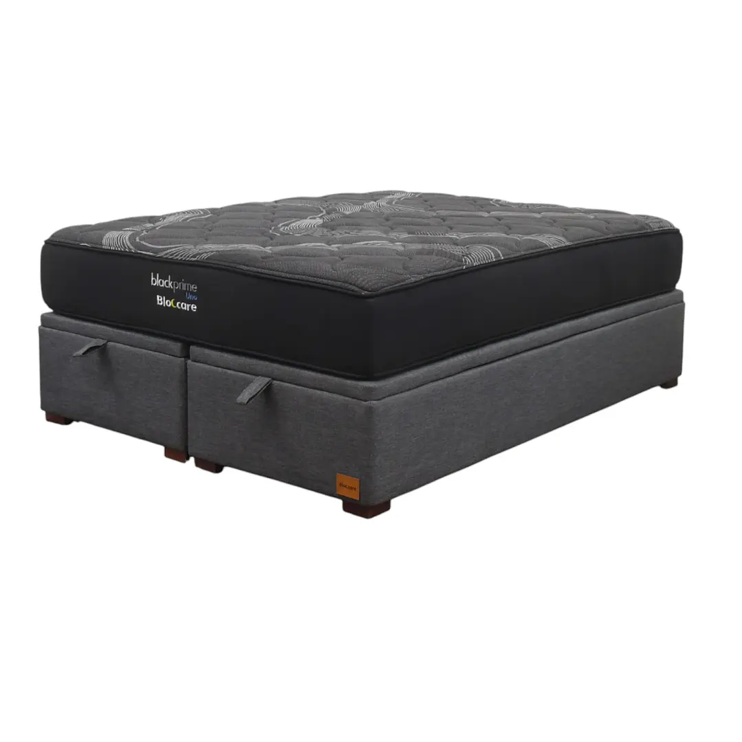 Cama Baul King + Colchon Black Prime - Modelo Uno / Con Patas De Madera  3