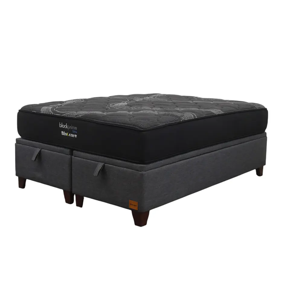 Cama Baul King + Colchon Black Prime - Modelo Uno / Con Patas De Madera  7