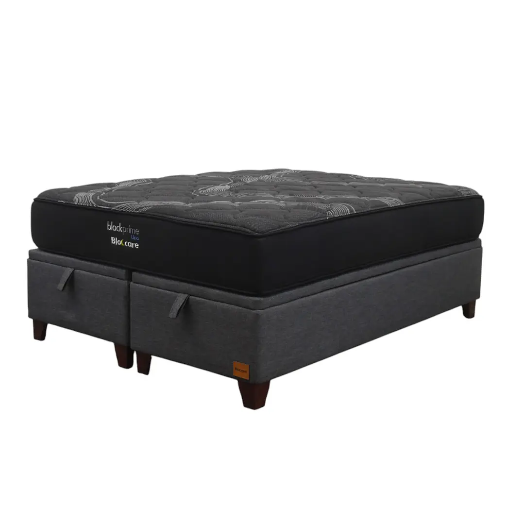 Cama Baul Super King + Colchon Black Prime - Modelo Uno / Con Patas De Madera  7