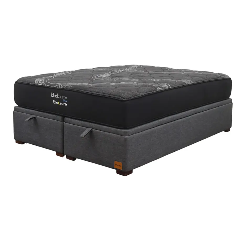 Cama Baul Super King + Colchon Black Prime - Modelo Uno / Con Patas De Madera  3
