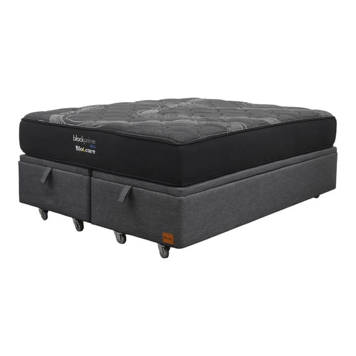 Cama Baul 2 Plaza + Colchon Black Prime - Modelo Uno / Ruedas A Eleccion (Gris) 6