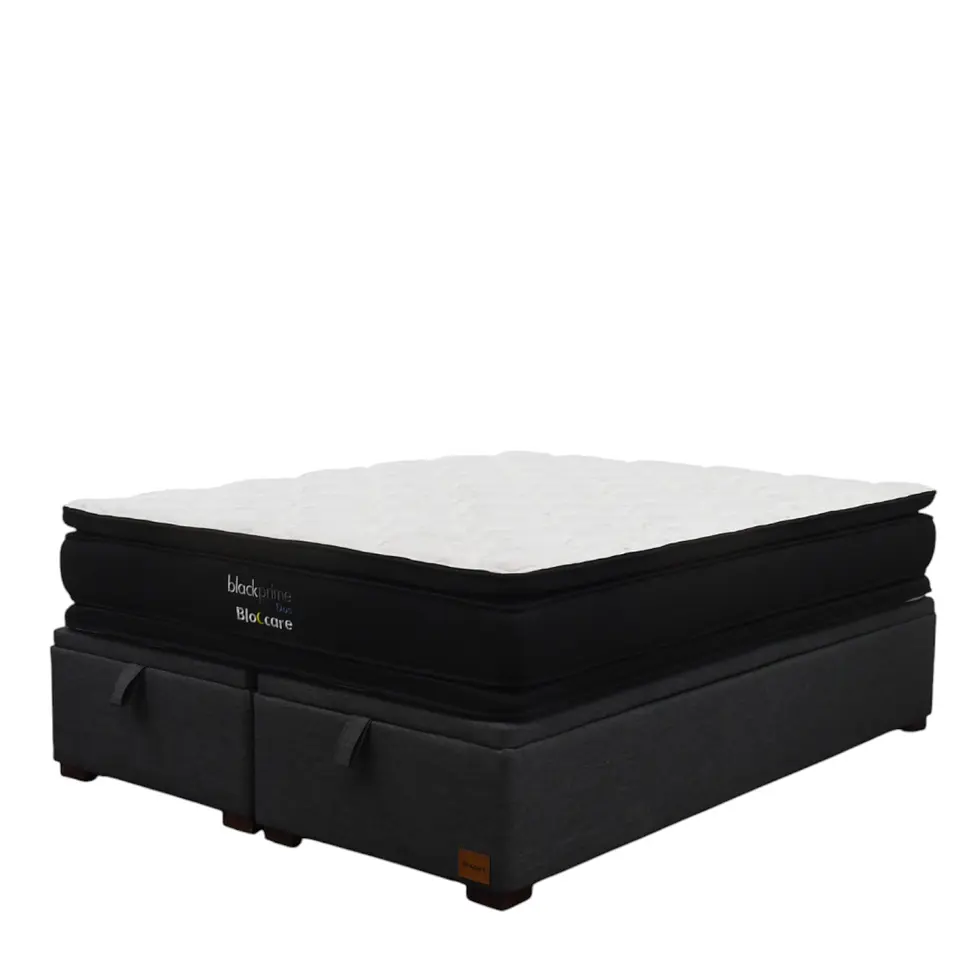 Cama Baul 2 Plazas + Colchon Black Prime - Modelo Dos / Con Patas De Madera 3