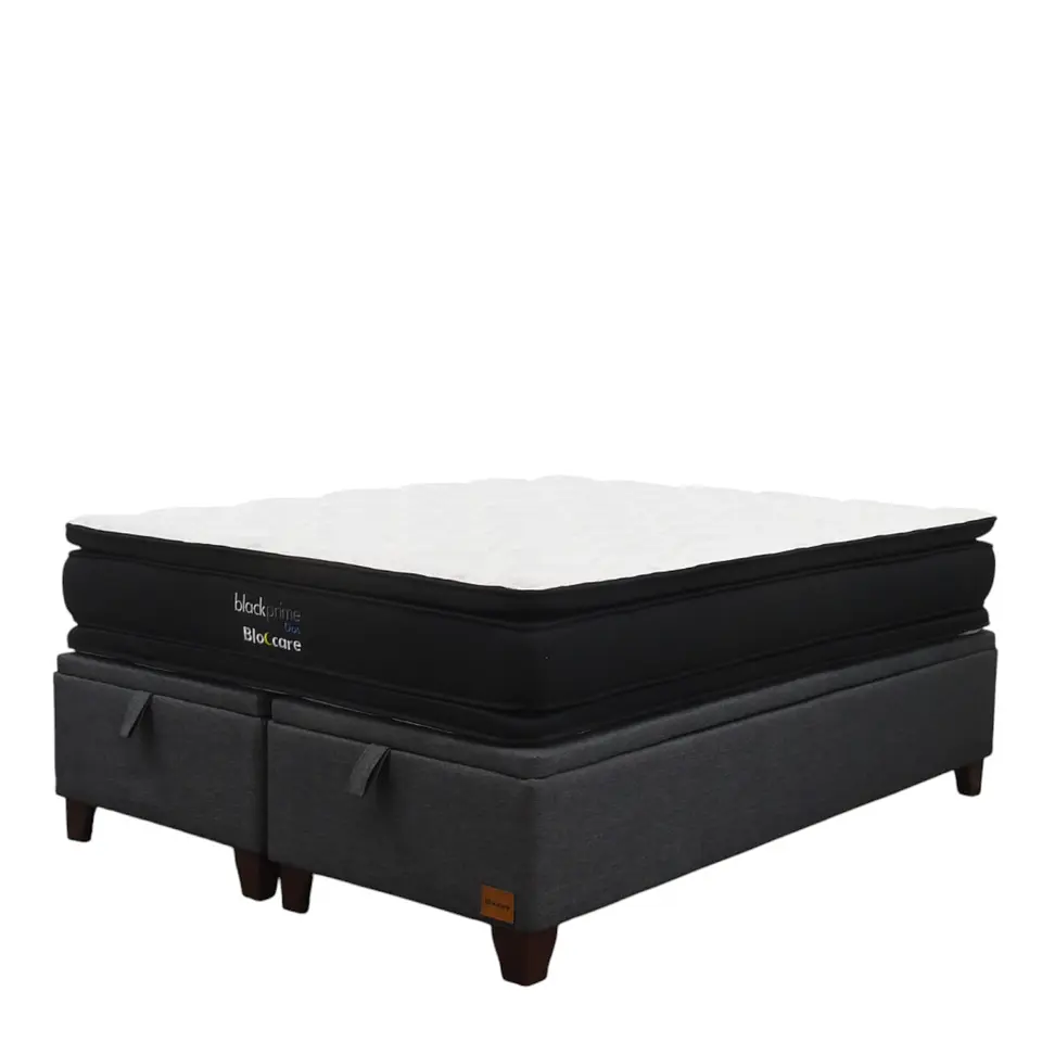 Cama Baul Super King + Colchon Black Prime - Modelo Dos / Con Patas De Madera 7