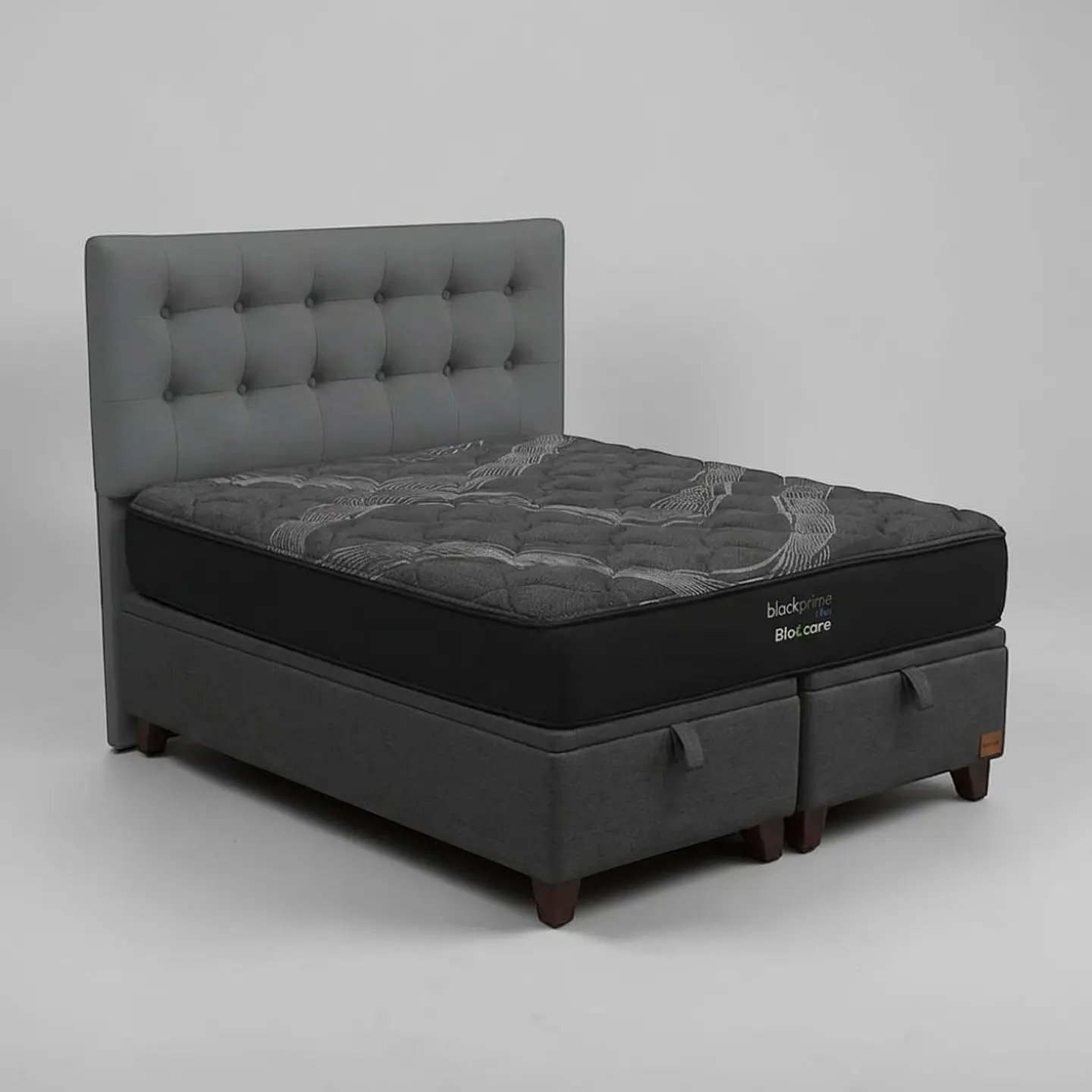 Cama Baul 2 Plazas / Colchon black prime + Respaldo BOTONNE PREMIUM 4