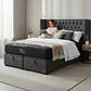 Cama Baul 2 Plazas / Colchon black prime + Respaldo CAPITONNE PREMIUM - Miniatura 6
