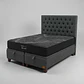 Cama Baul 2 Plazas / Colchon black prime + Respaldo CAPITONNE TACHAS - Miniatura 5