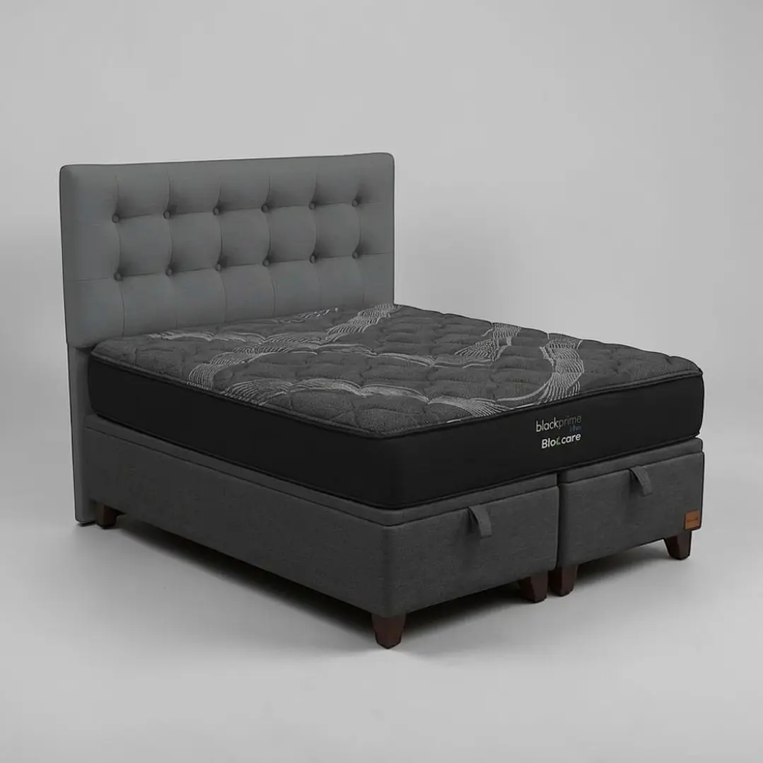 Cama Baul Super King / Colchon black prime + Respaldo BOTONNE PREMIUM 4
