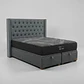 Cama Baul super King / Colchon black prime + Respaldo CAPITONNE TACHAS - Miniatura 7