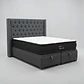 Cama Baul super King / Colchon black prime + Respaldo CAPITONNE TACHAS - Miniatura 17