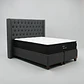 Cama Baul super King / Colchon black prime + Respaldo CAPITONNE TACHAS - Miniatura 19