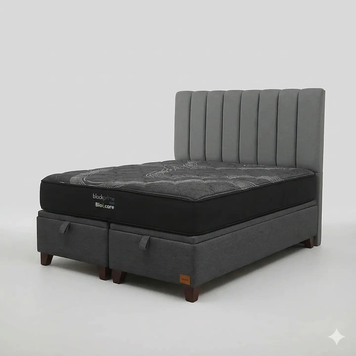 Cama Baul Super King / Colchon black prime + Respaldo TUBULAR 5